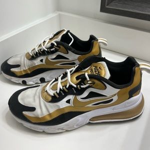 Size 8.5 men - Nike Air Max 270 React Metallic Gold